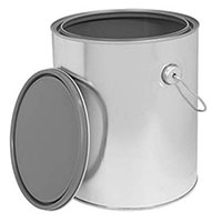 EMPTY METAL CAN WITH LID AND PAIL