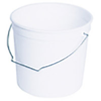 2.5 QUART WHITE PAIL WITH WIRE HANDLE