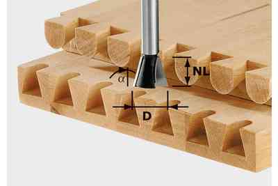 Dovetail Bit HW S8 D13,8-13,5-15°